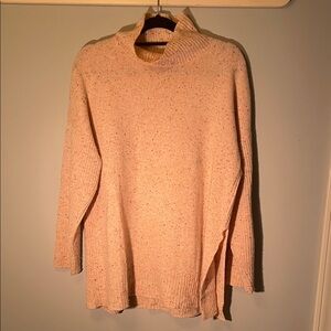 Ann Taylor Speckled Cream Turtleneck Sweater - 100% cashmere